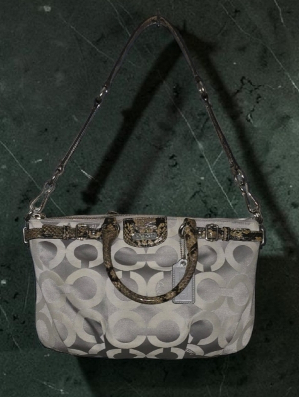 Coach Madison Op Art Sateen Sophia Shoulder Bag - Picture 2 of 9